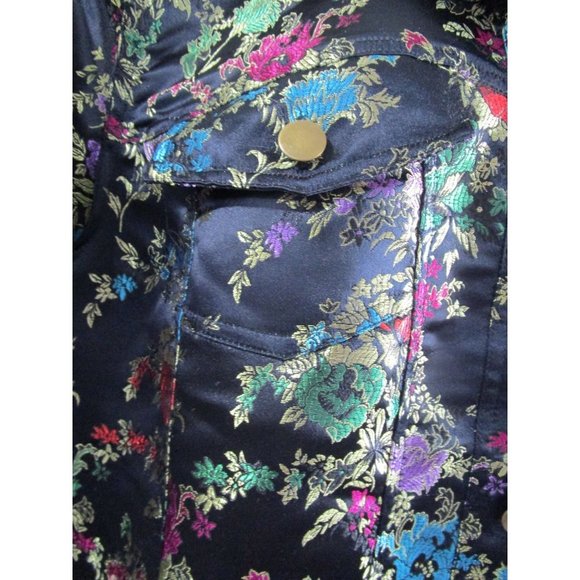 Asian Inspired Jewel Tone Brocade Trucker Style Jacket Spenser Jeremy Lg EUC - Picture 8 of 14